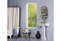 Foggy bathroom casement window